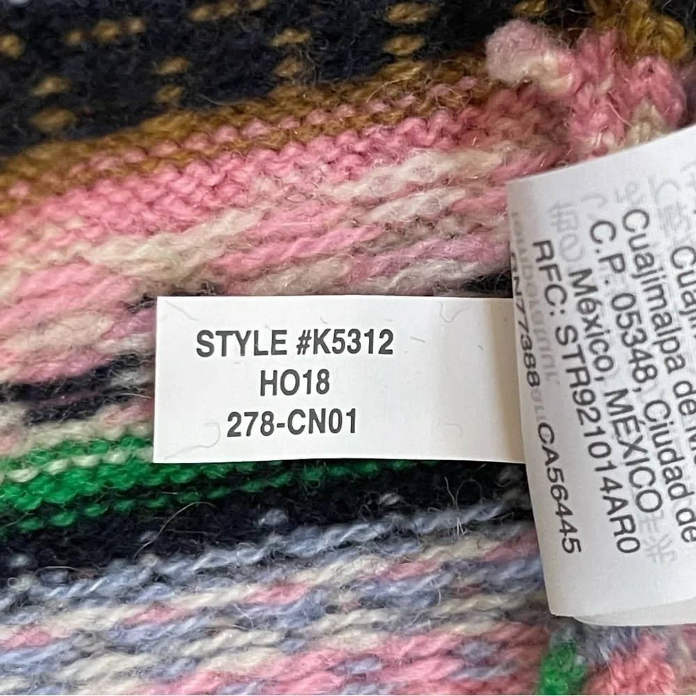 J. Crew Sweater Fair Isle Lambswool Mock Neck Knit Ribbed Pullover Holiday Small